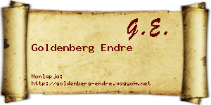 Goldenberg Endre névjegykártya